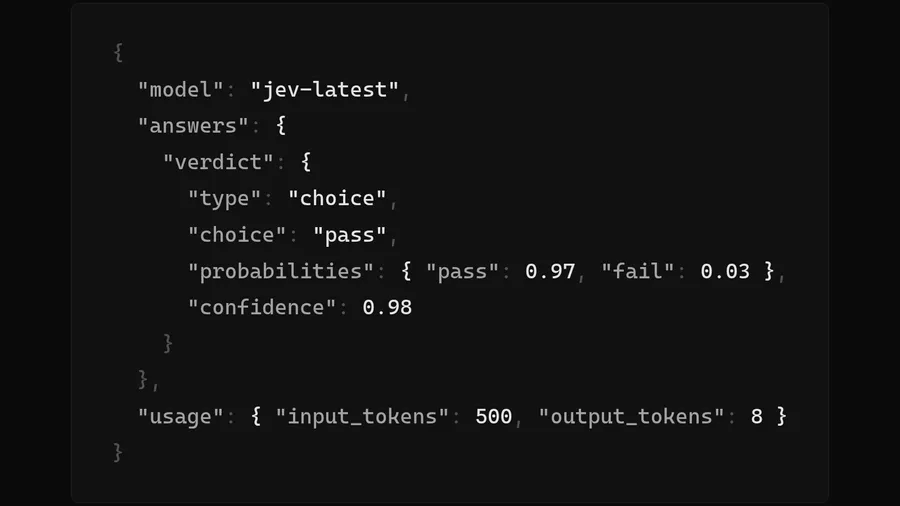 System One models like Jev can be used in evals to give confidence signal for LLM-as-judge results, which can be easily used to debug eval setup problems.